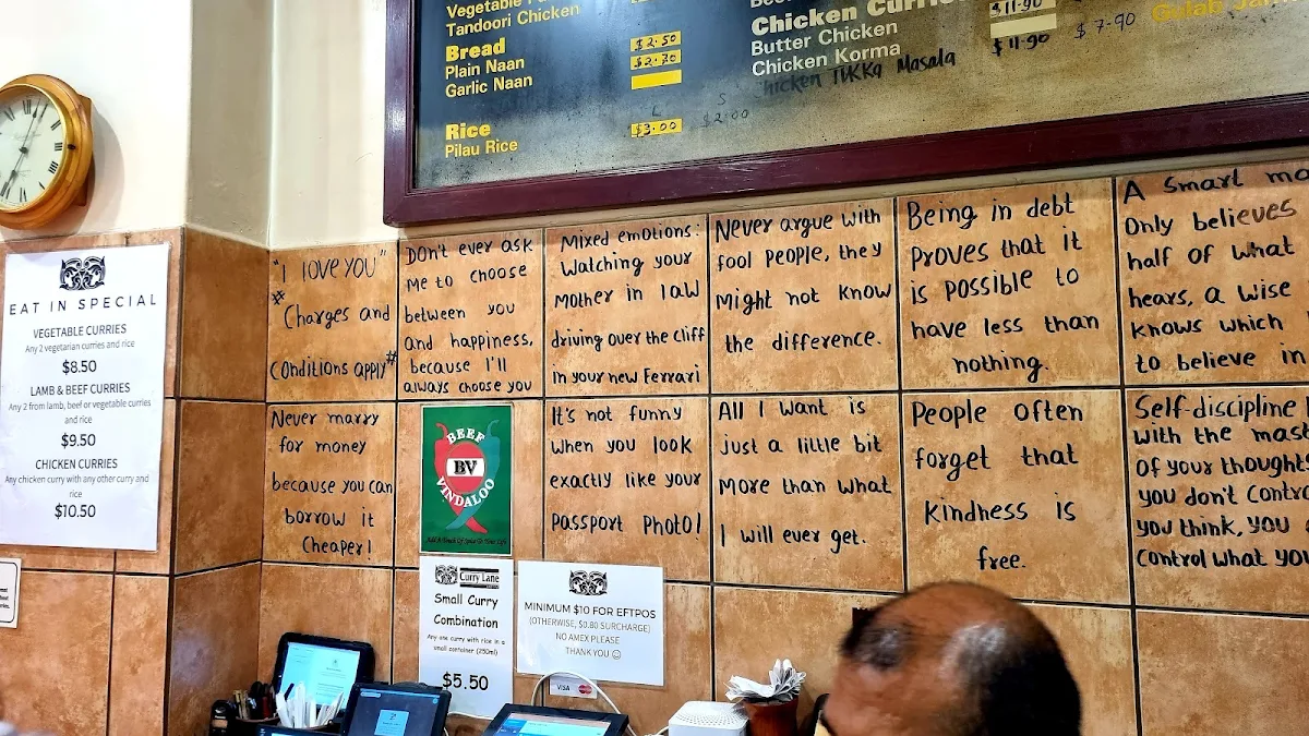 Menu, Curry Lane