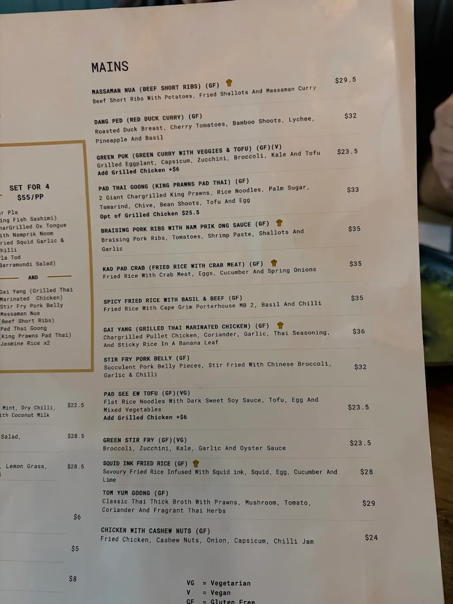 Menu, Thai Me Up - Chapel St