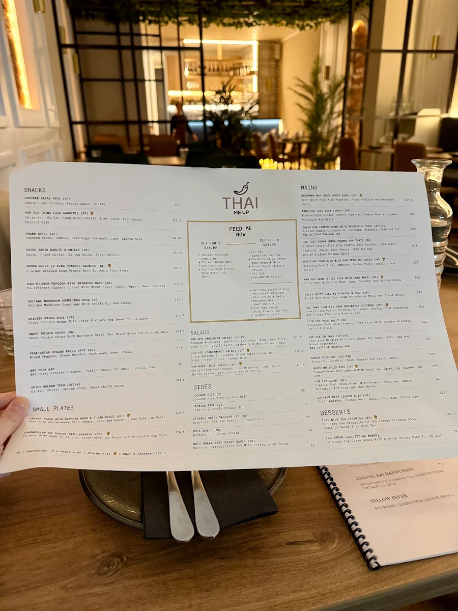 Menu, Thai Me Up - Chapel St
