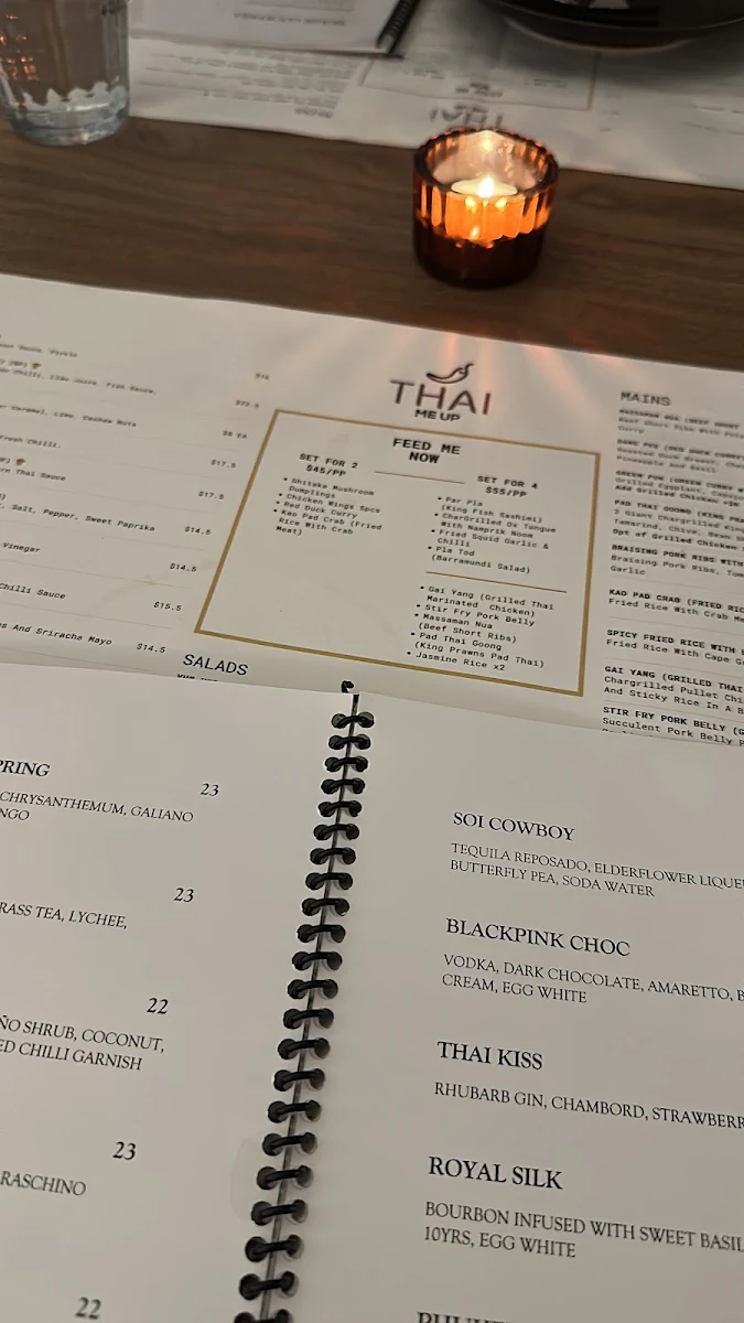 Menu, Thai Me Up - Chapel St
