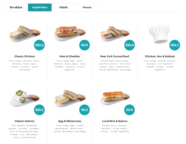 Menu, EARL Canteen - Emporium
