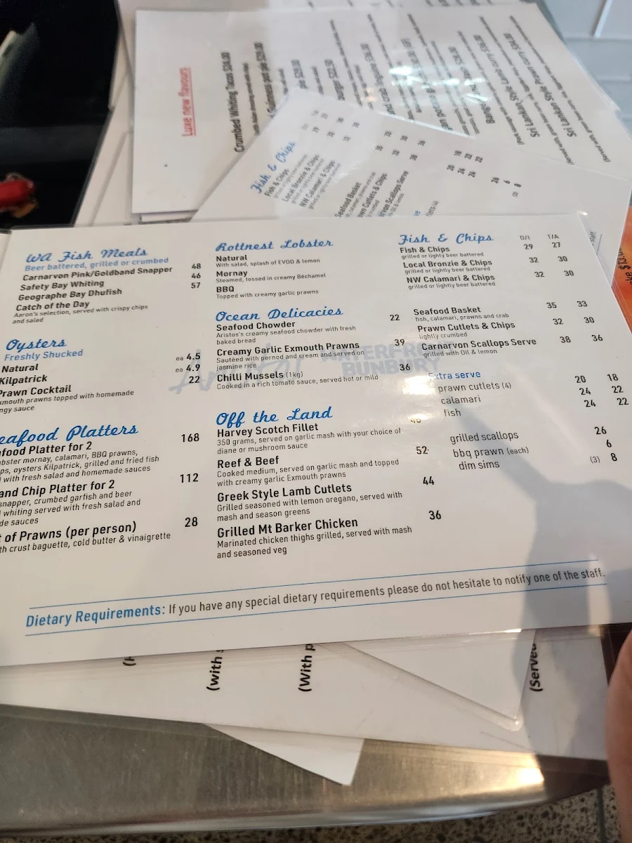 Menu, Luxe waterfront