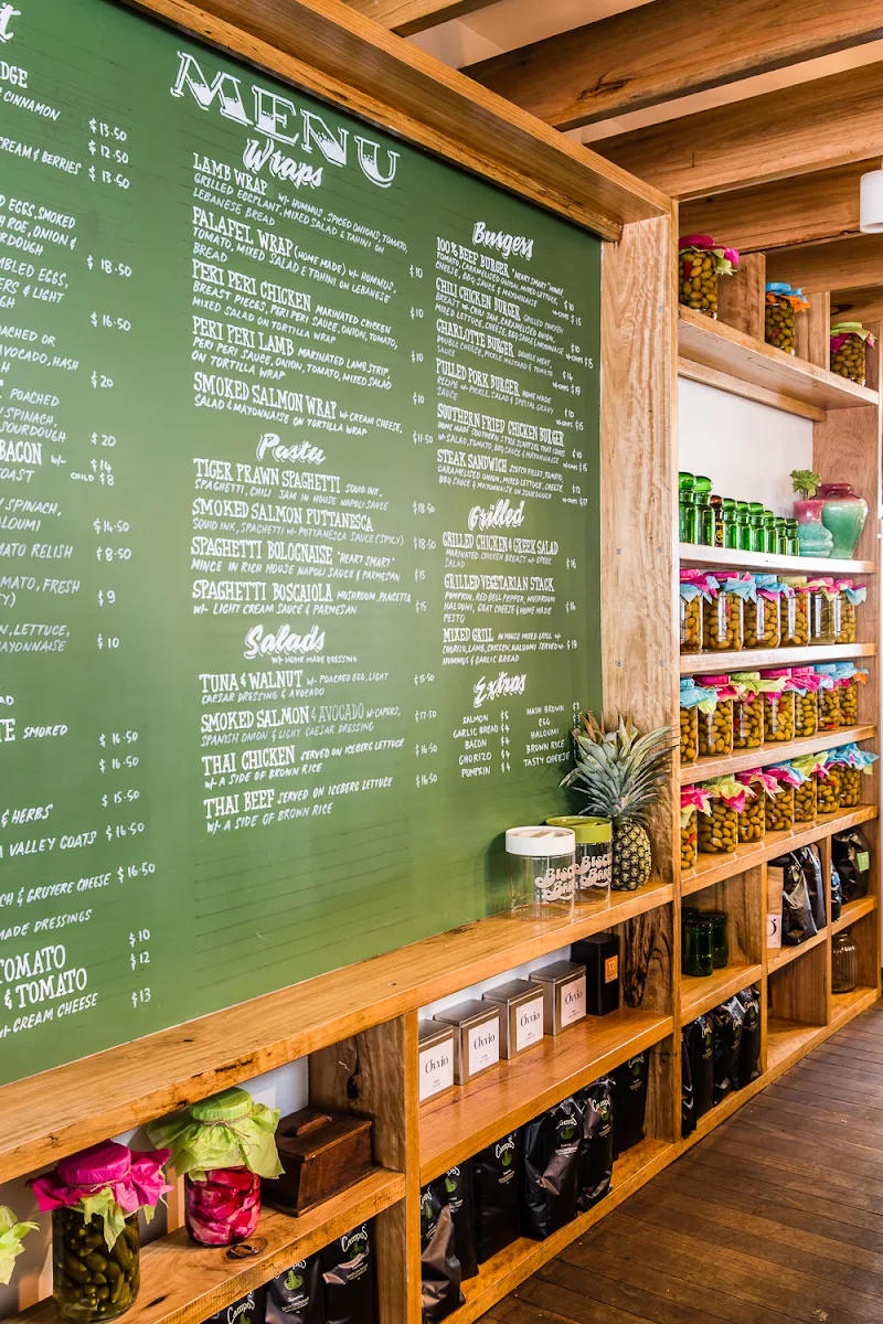 Menu, Charlotte Cafe