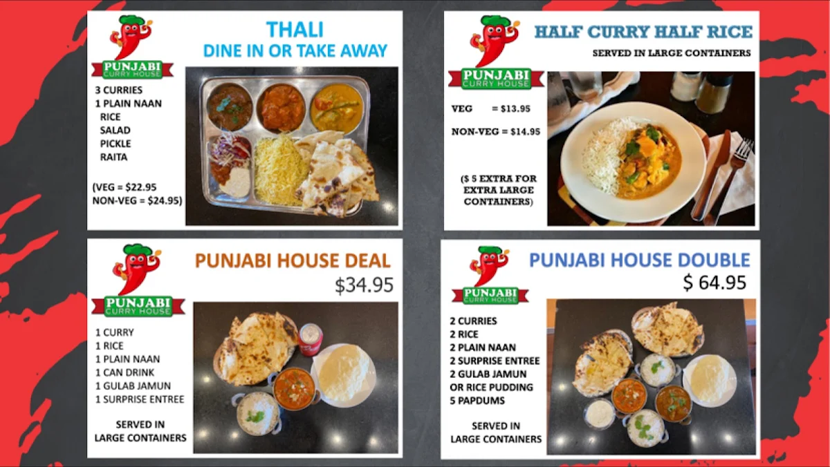 Menu, Punjabi Curry House Clayfield