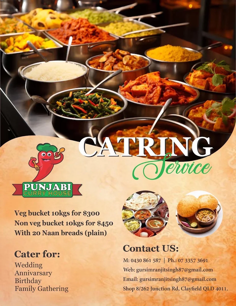 Menu, Punjabi Curry House Clayfield