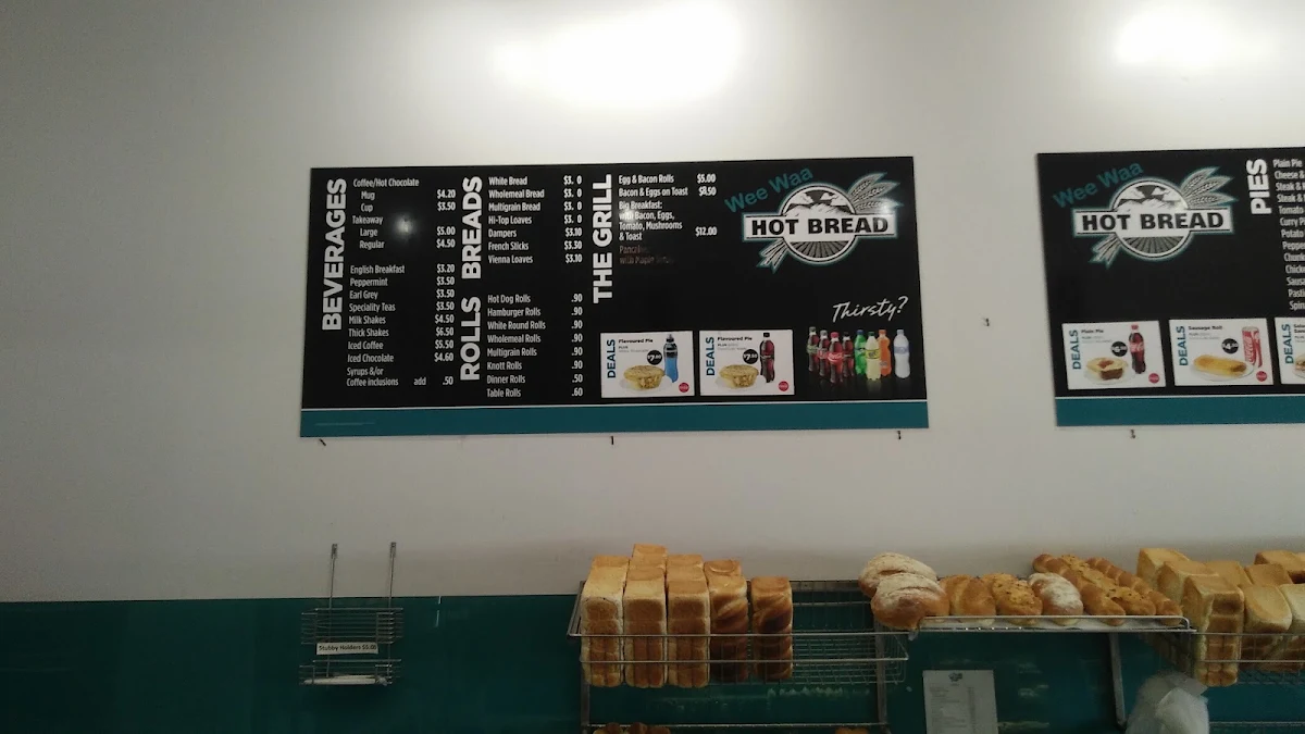 Menu, Wee Waa Hot Bread