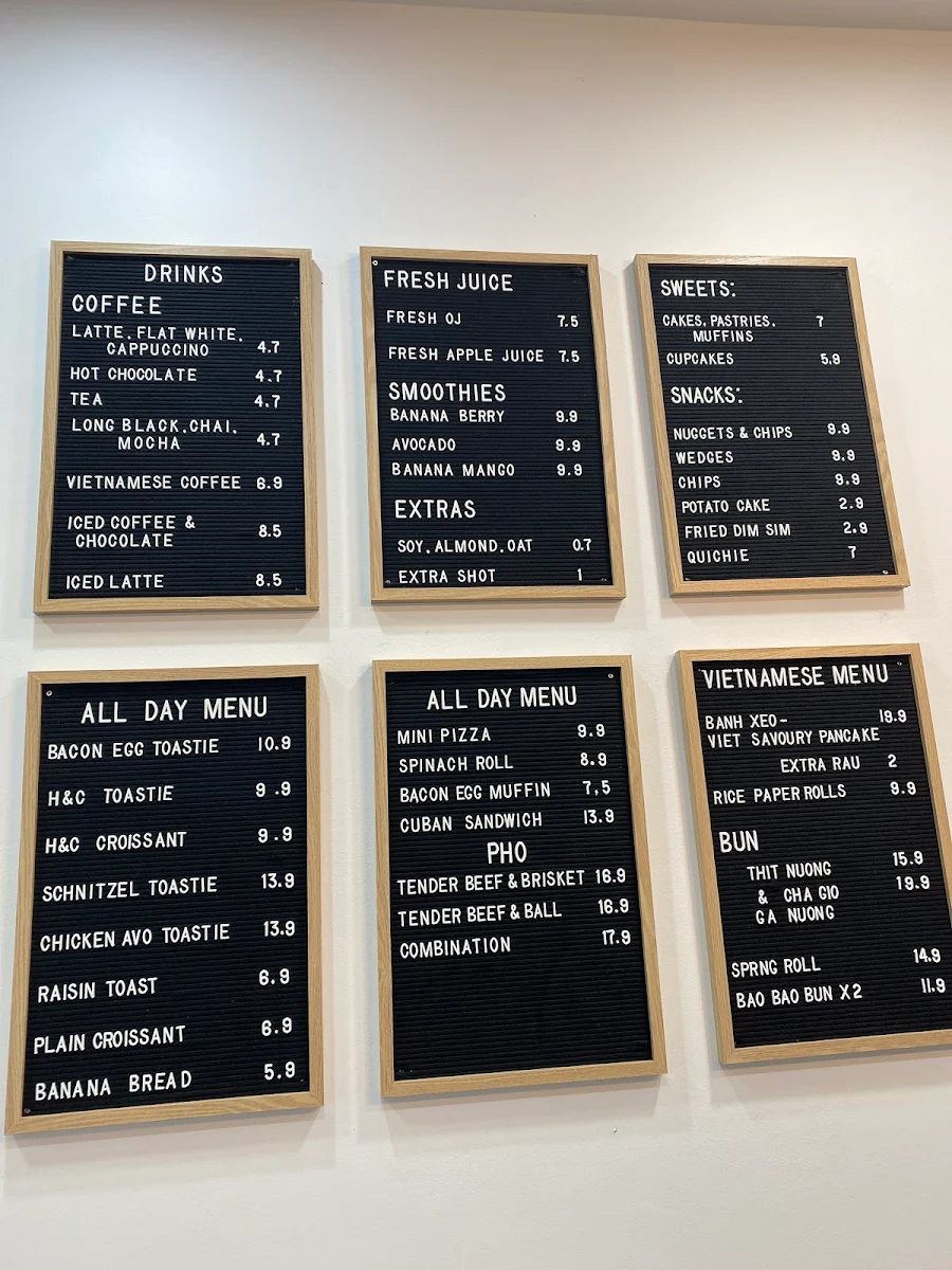 Menu, Aquatic Cafe