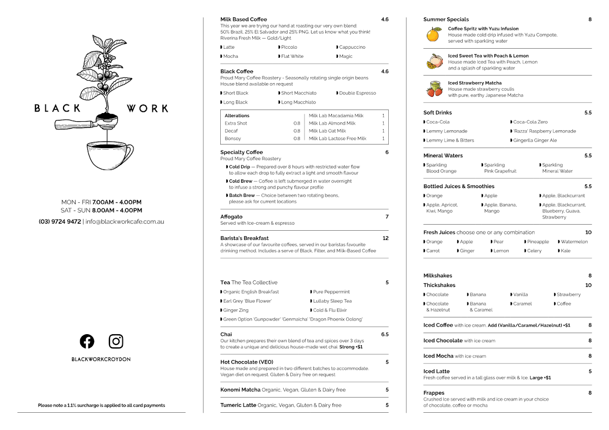 Menu, Blackwork