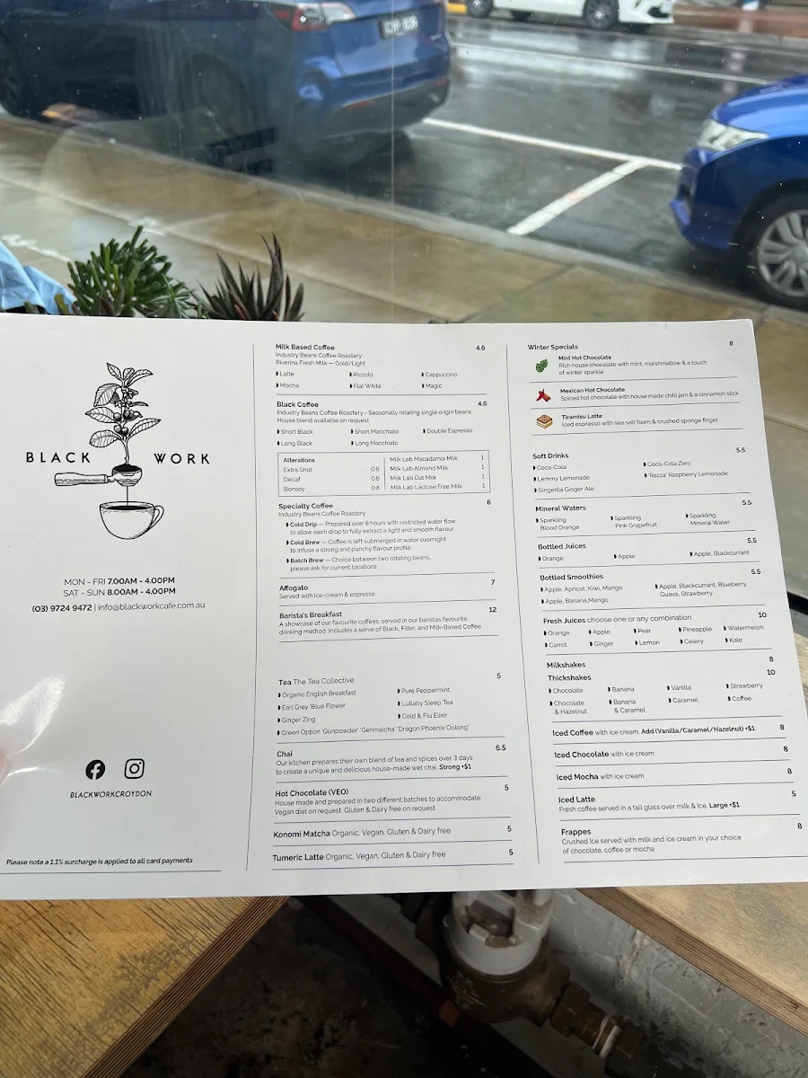 Menu, Blackwork