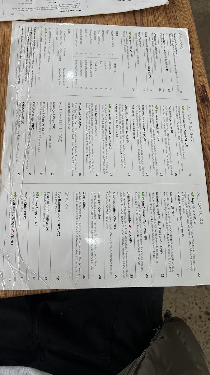 Menu, Blackwork