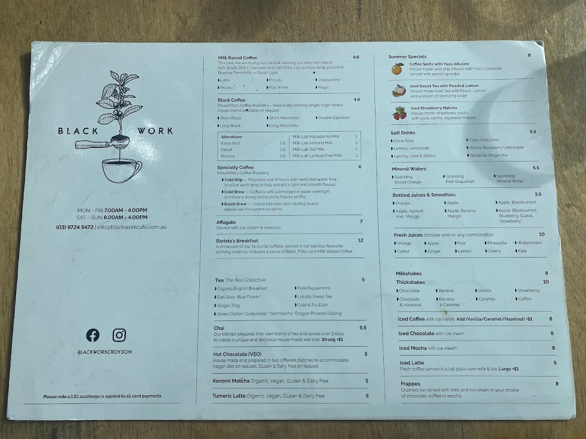 Menu, Blackwork