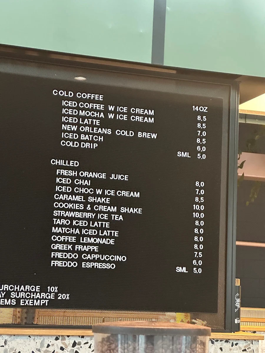 Menu, Axil Coffee Roasters Richmond