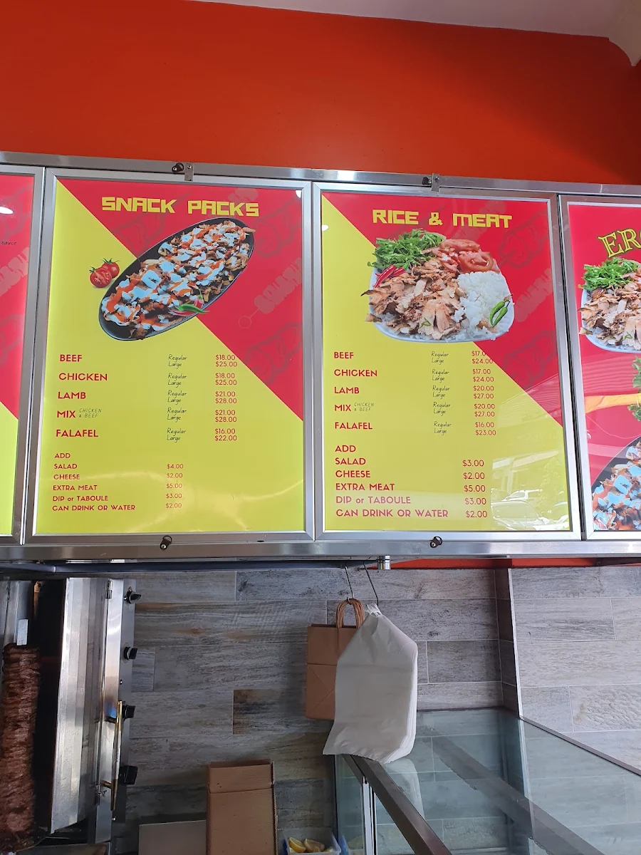 Menu, Erciyes -2 Turkish Pizza