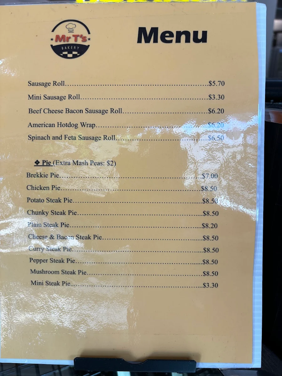 Menu, Fortitude Valley - Mr Ts Bakery