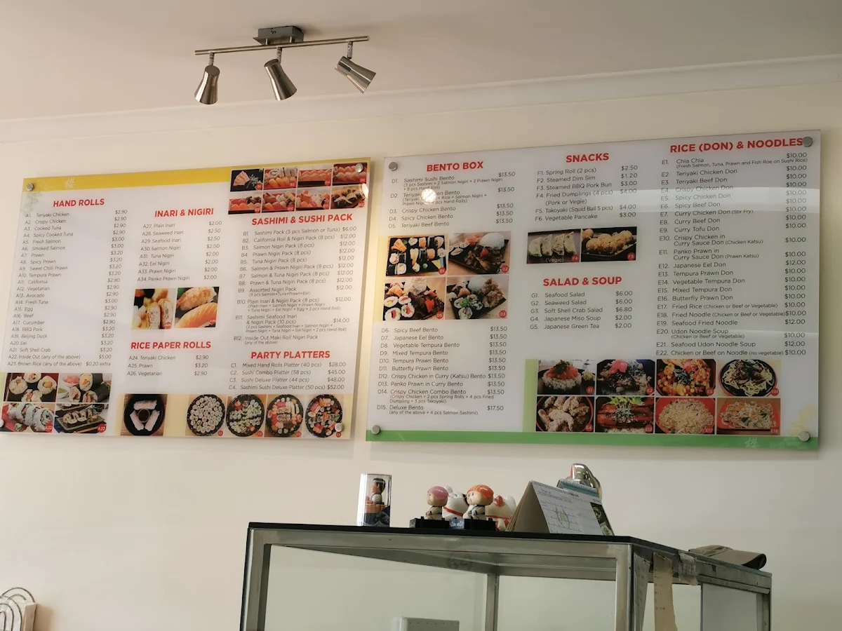Menu, Sakura Sushi