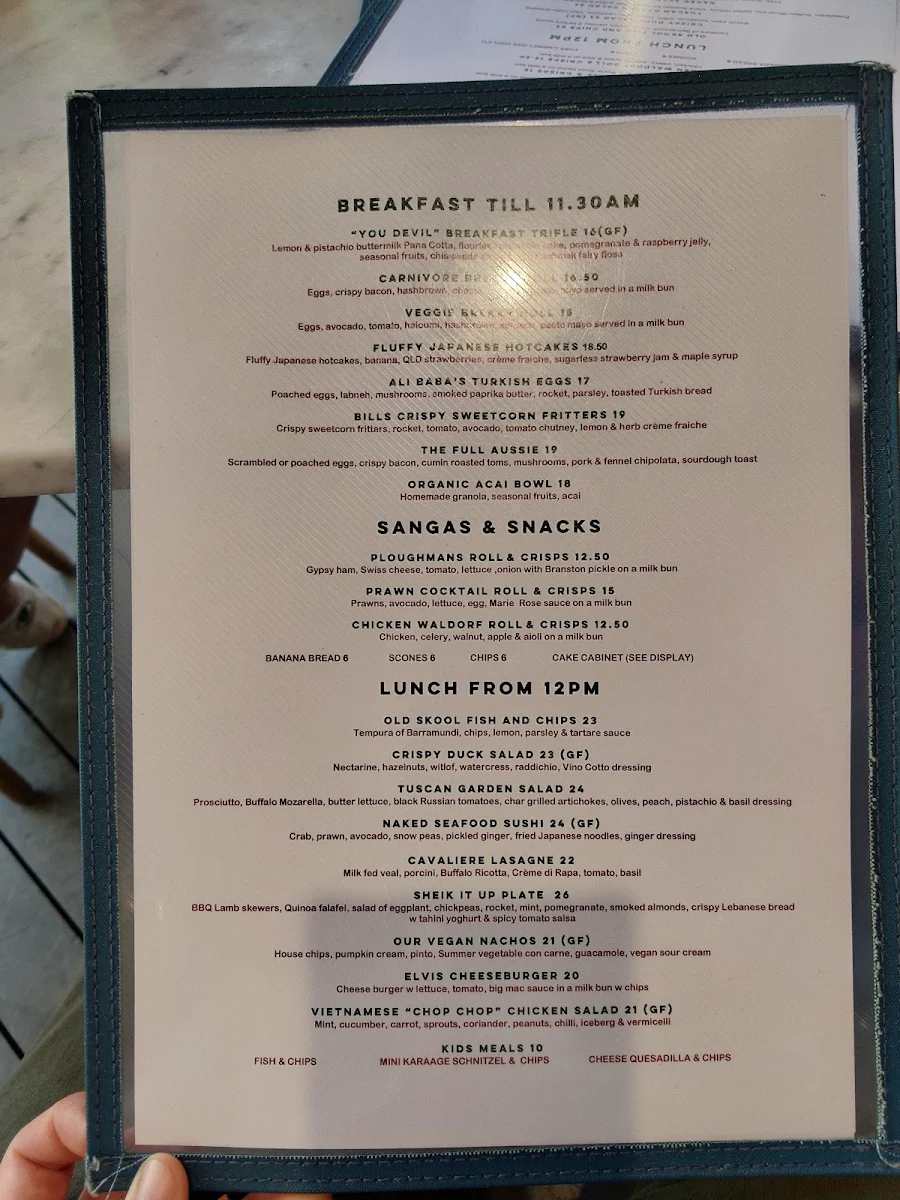 Menu, Hazelhurst Cafe