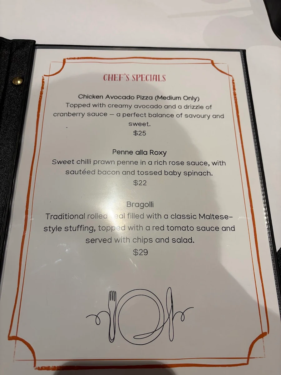 Menu, D'Amato Family Restaurant at Tullimbar