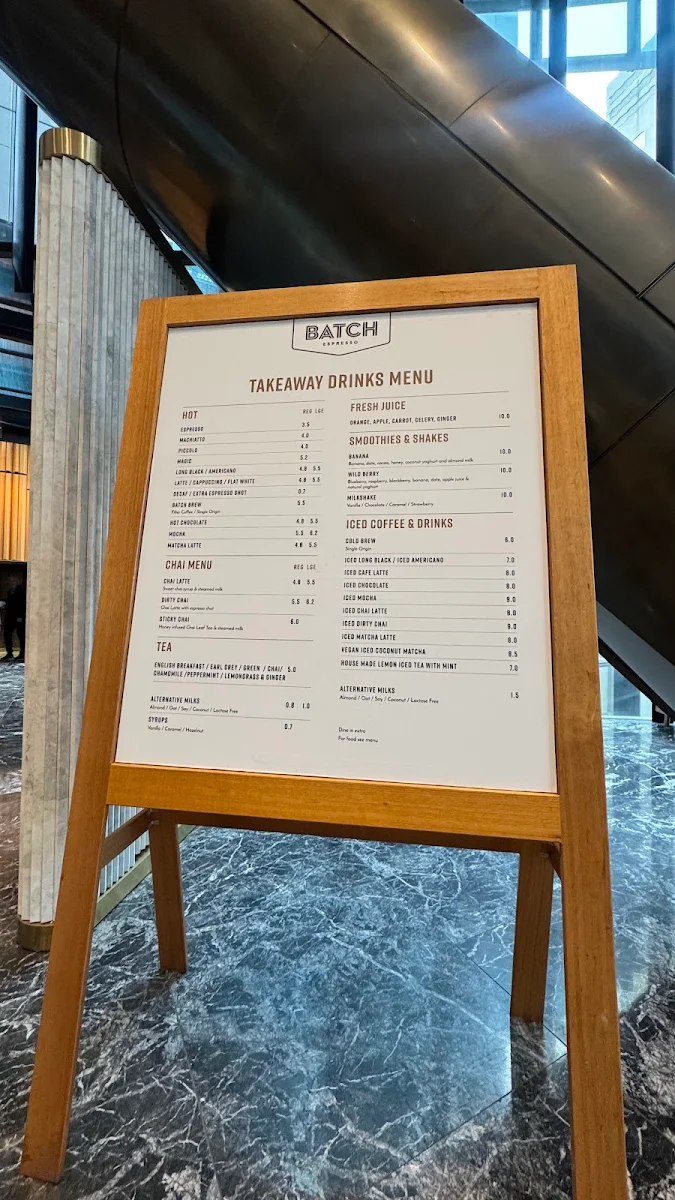 Menu, BATCH ESPRESSO
