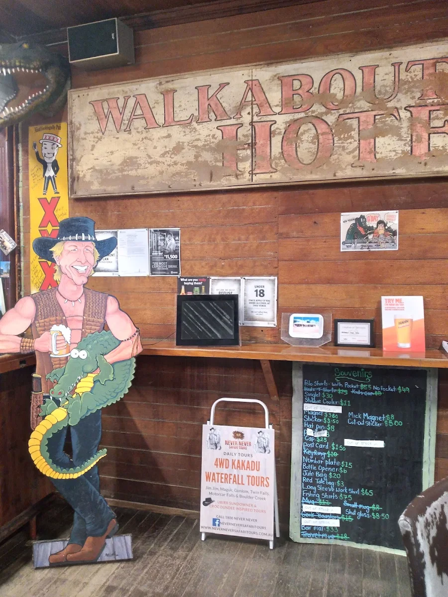 Menu, Crocodile Dundee's Walkabout Creek Hotel