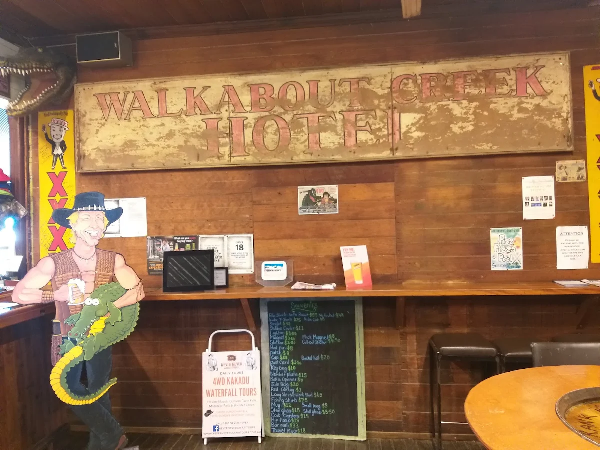 Menu, Crocodile Dundee's Walkabout Creek Hotel