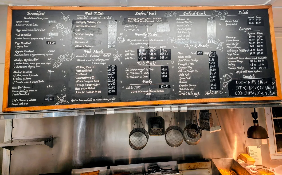 Menu, Shelley Inn