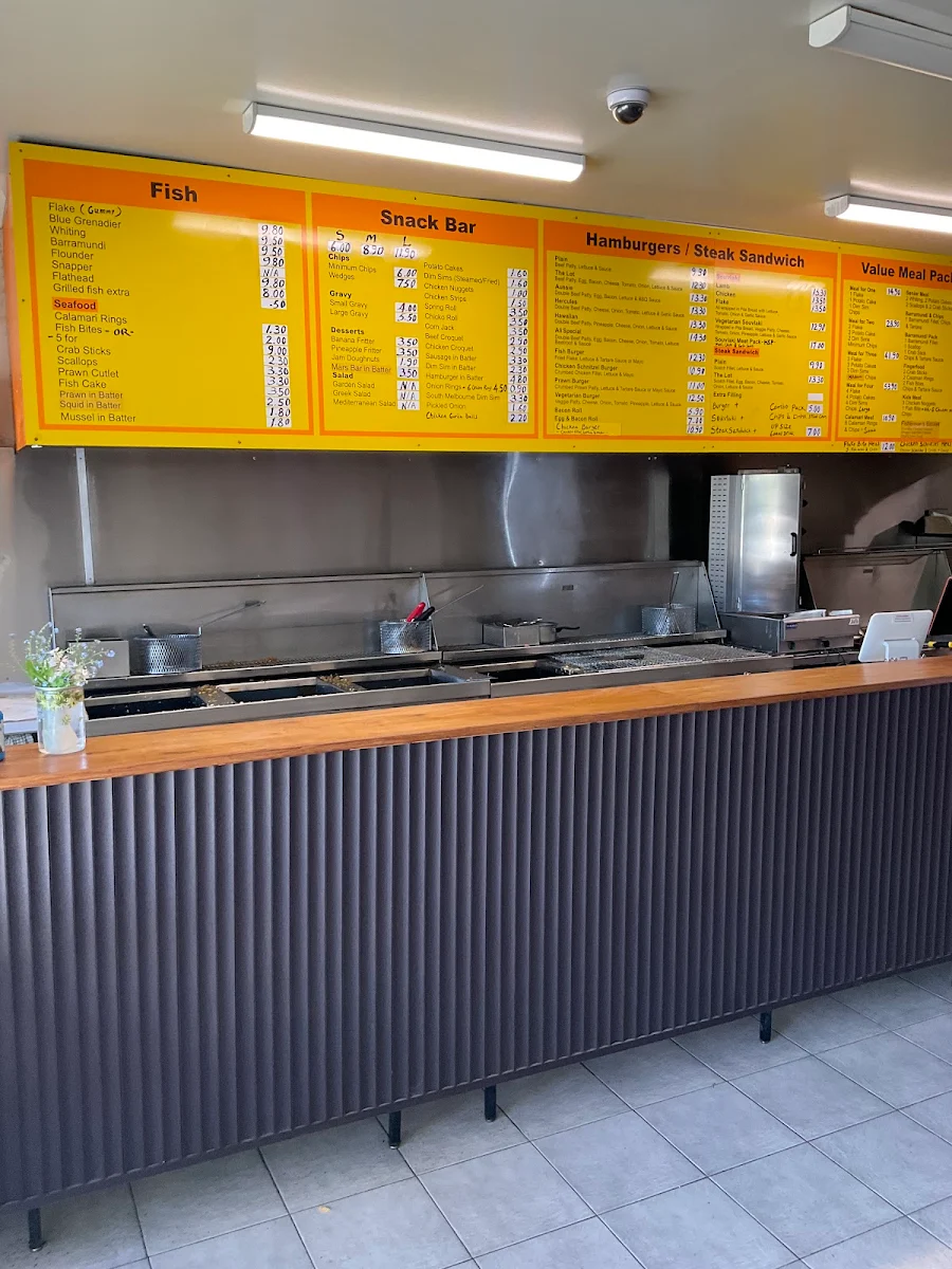 Menu, Eastwood Fish & Chips