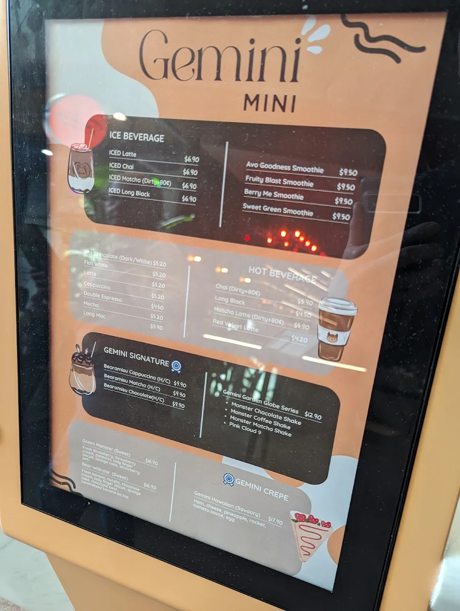 Menu, Gemini Mini