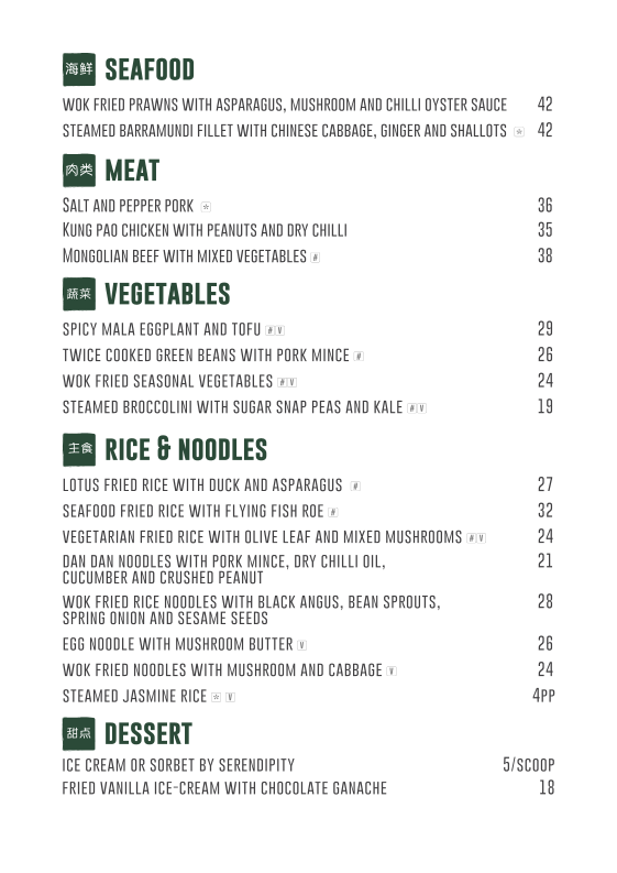 Menu, Lotus Dumpling Bar Circular Quay