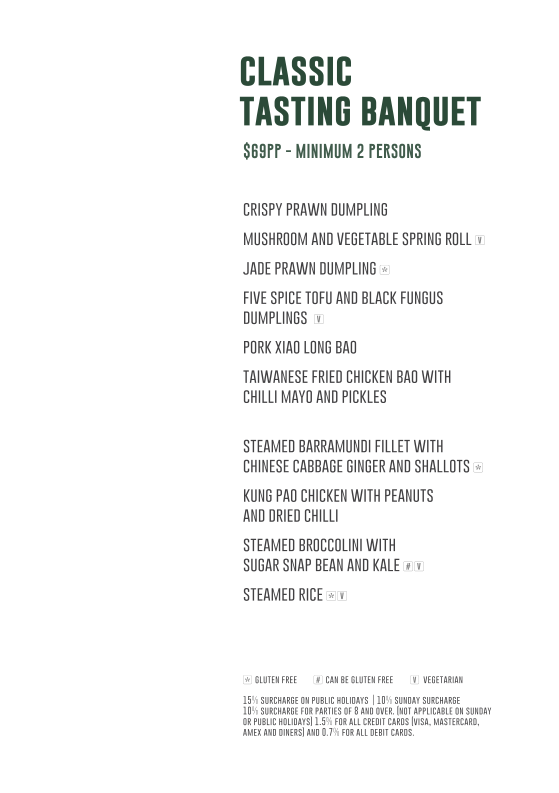 Menu, Lotus Dumpling Bar Circular Quay