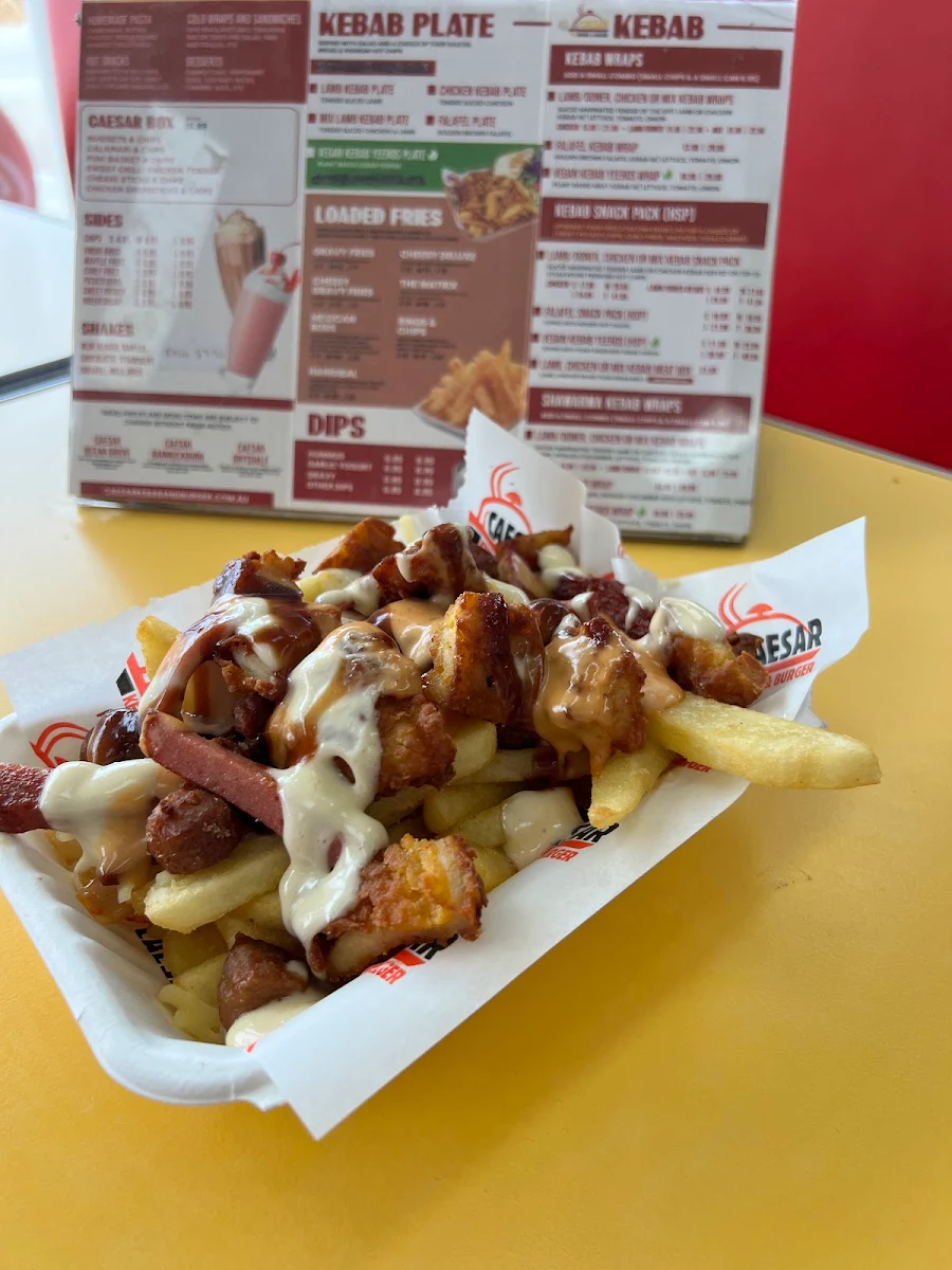 Menu, Caesar Kebabs and Burgers Bannockburn