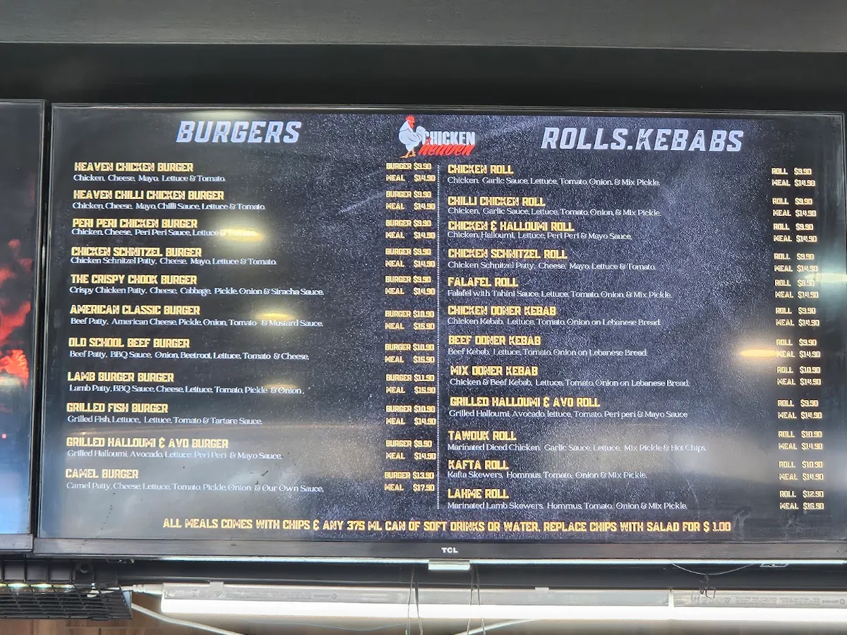 Menu, Chicken Heaven