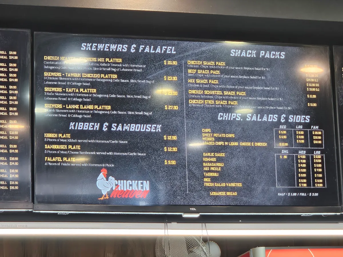 Menu, Chicken Heaven