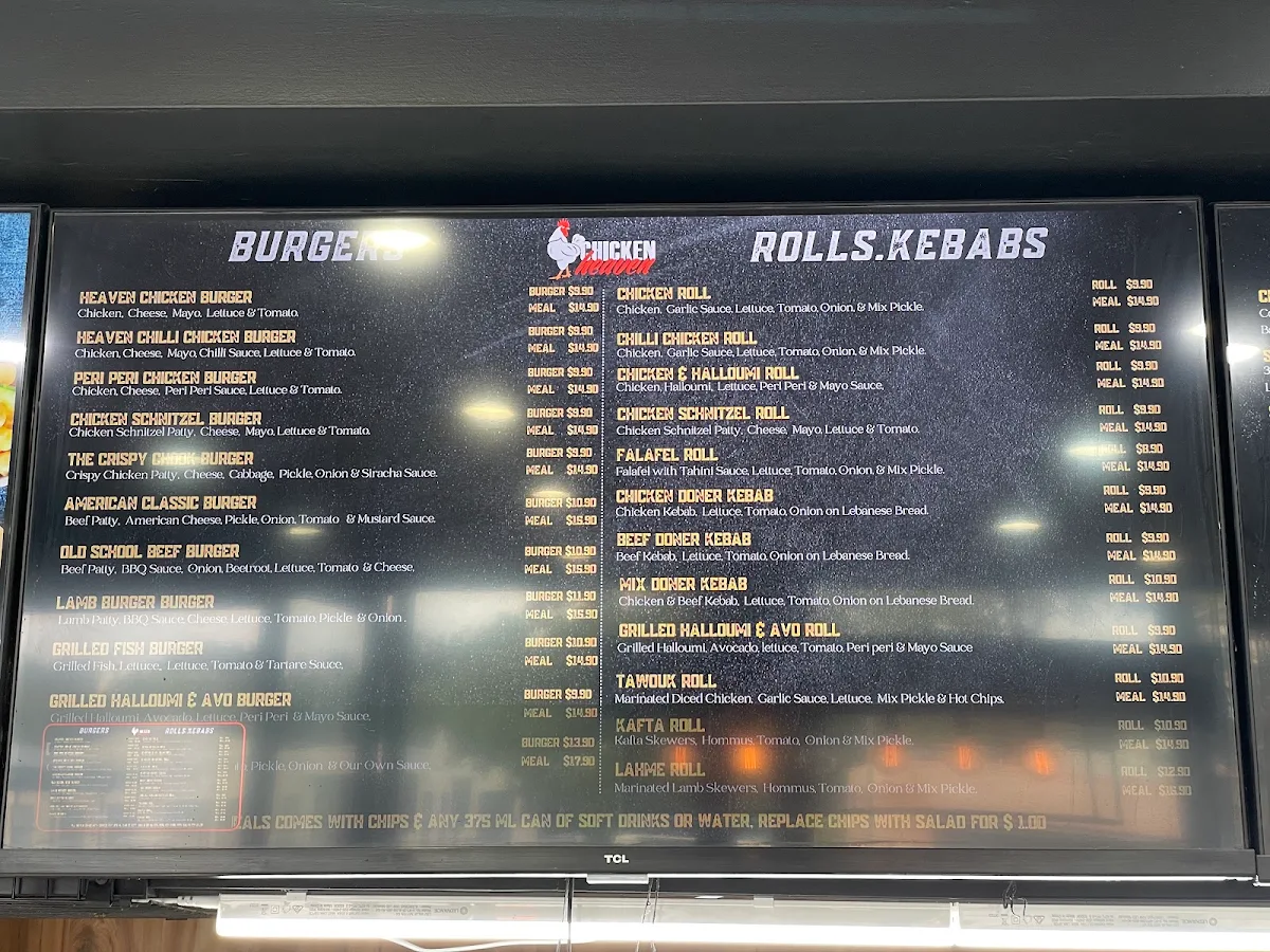 Menu, Chicken Heaven