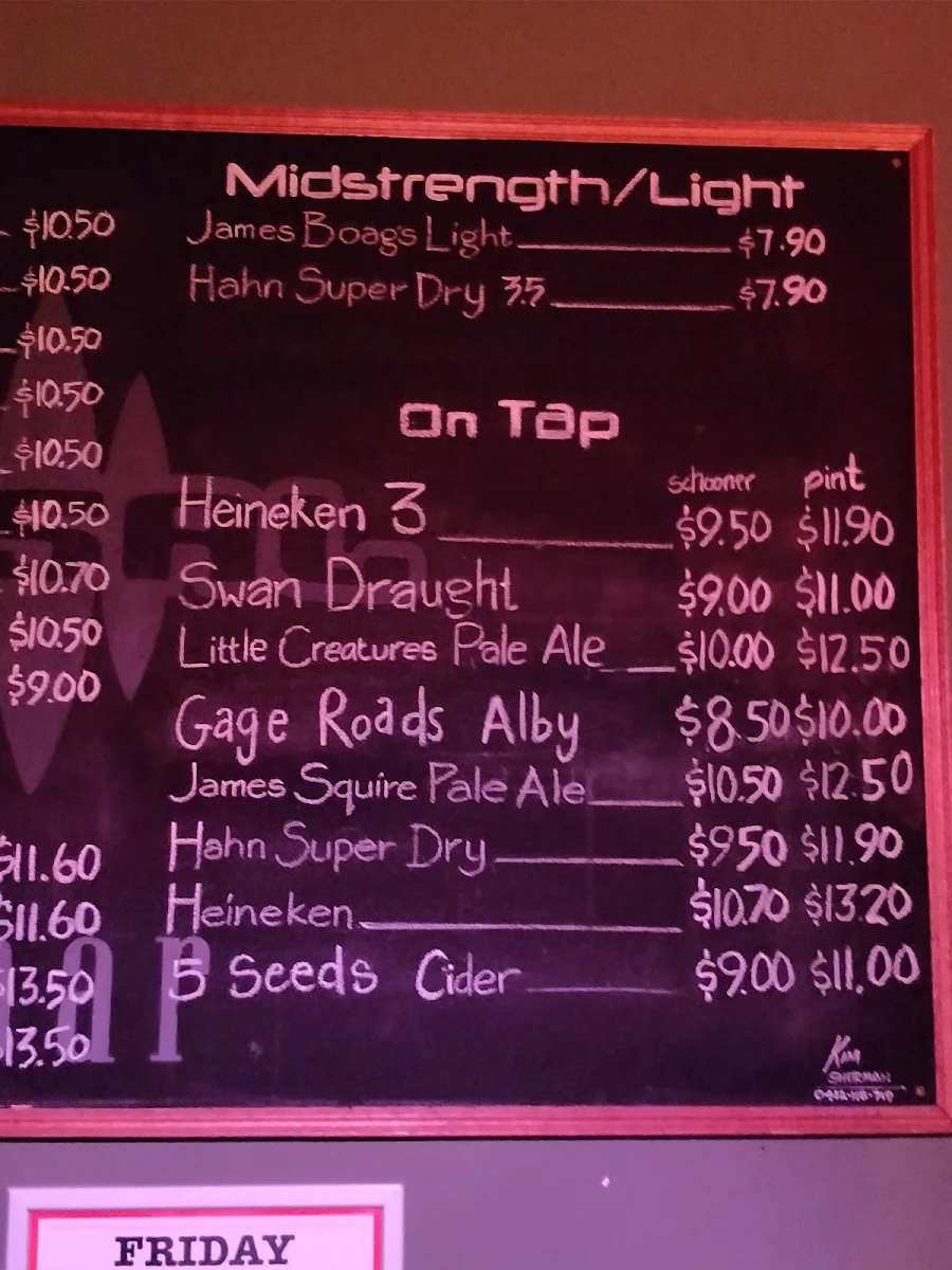 Menu, Universal Bar