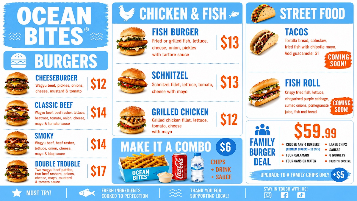 Menu, OCEAN BITES
