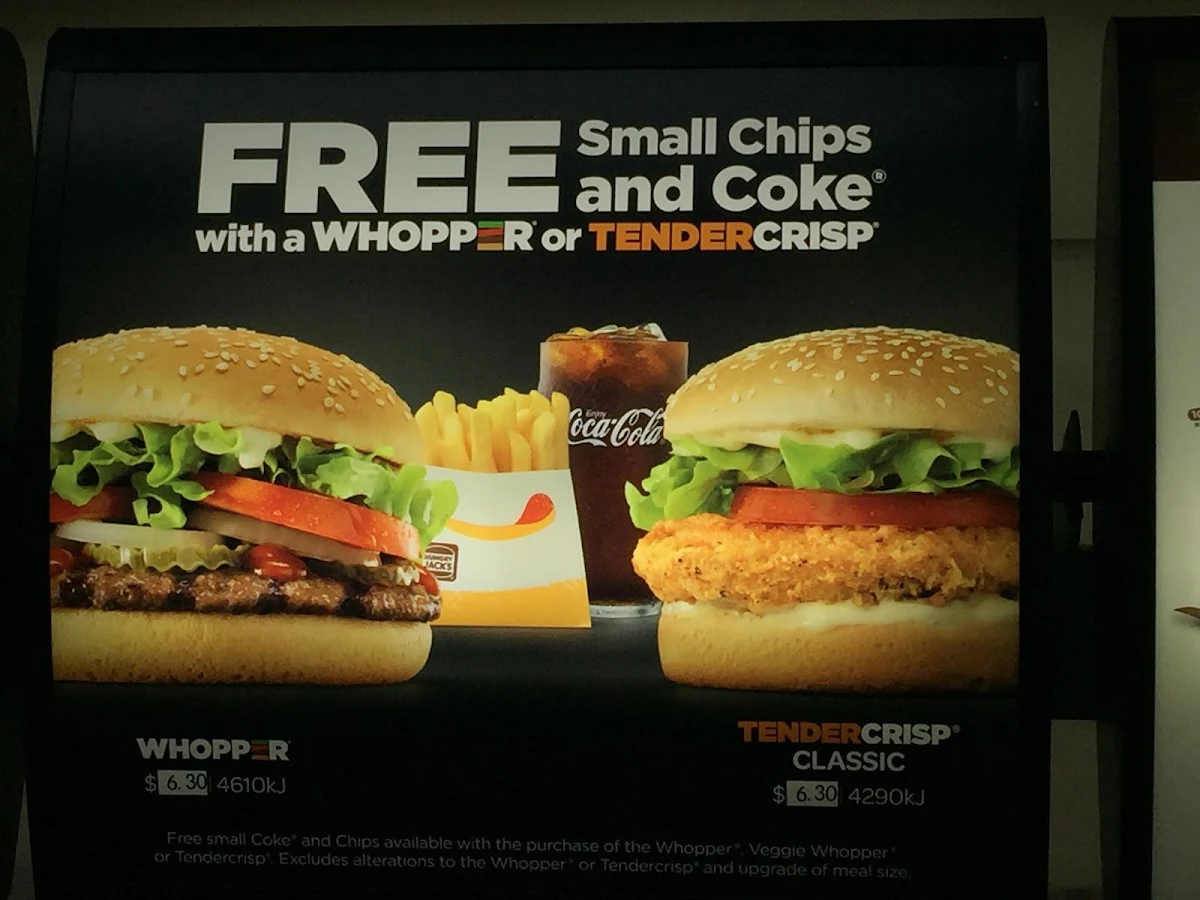 Menu, Hungry Jack's Burgers Tullamarine