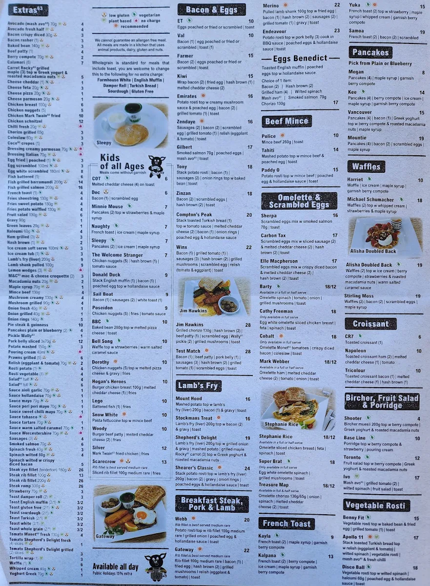 Menu, Cafe 63 Mandurah