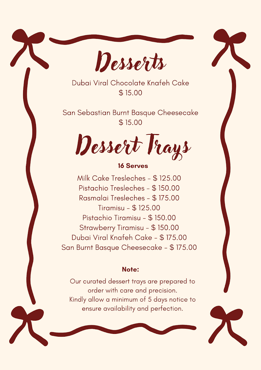 Menu, CCT Sydney | Wedding Cake | Birthday Cake | Luxury Custom Cake Shop