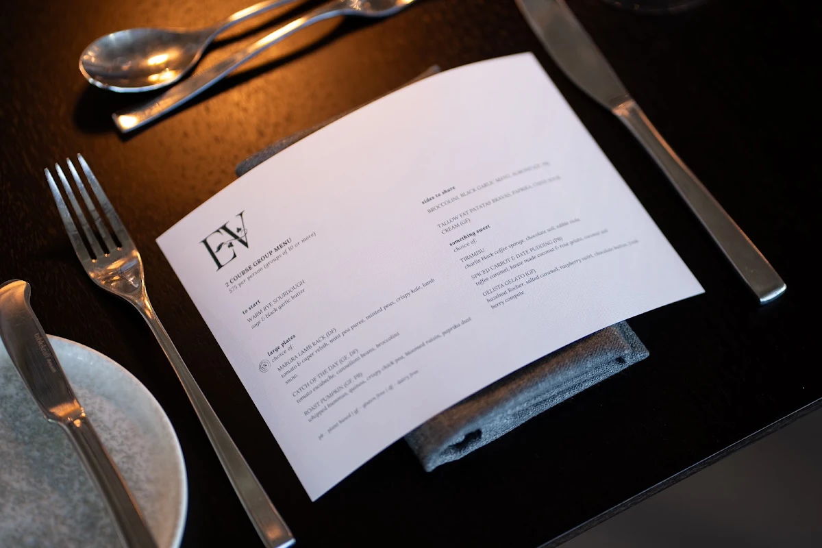 Menu, Ember & Vine Mawson Lakes