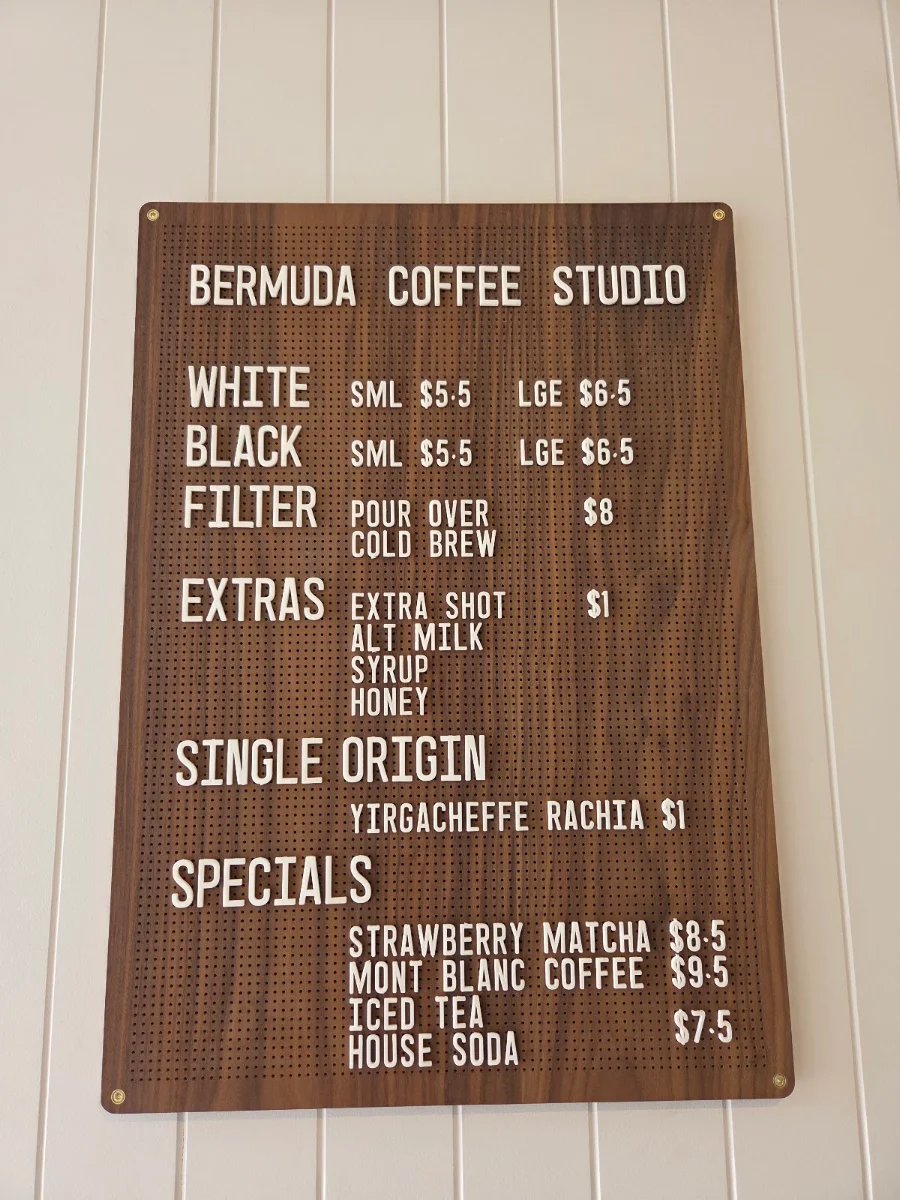 Menu, Bermuda Coffee Studio – Coffee Shop & Roastery Berwick