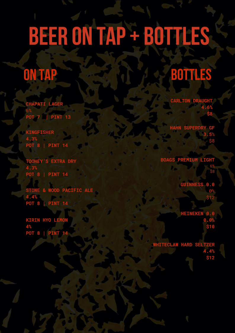 Menu, Chapati CBD