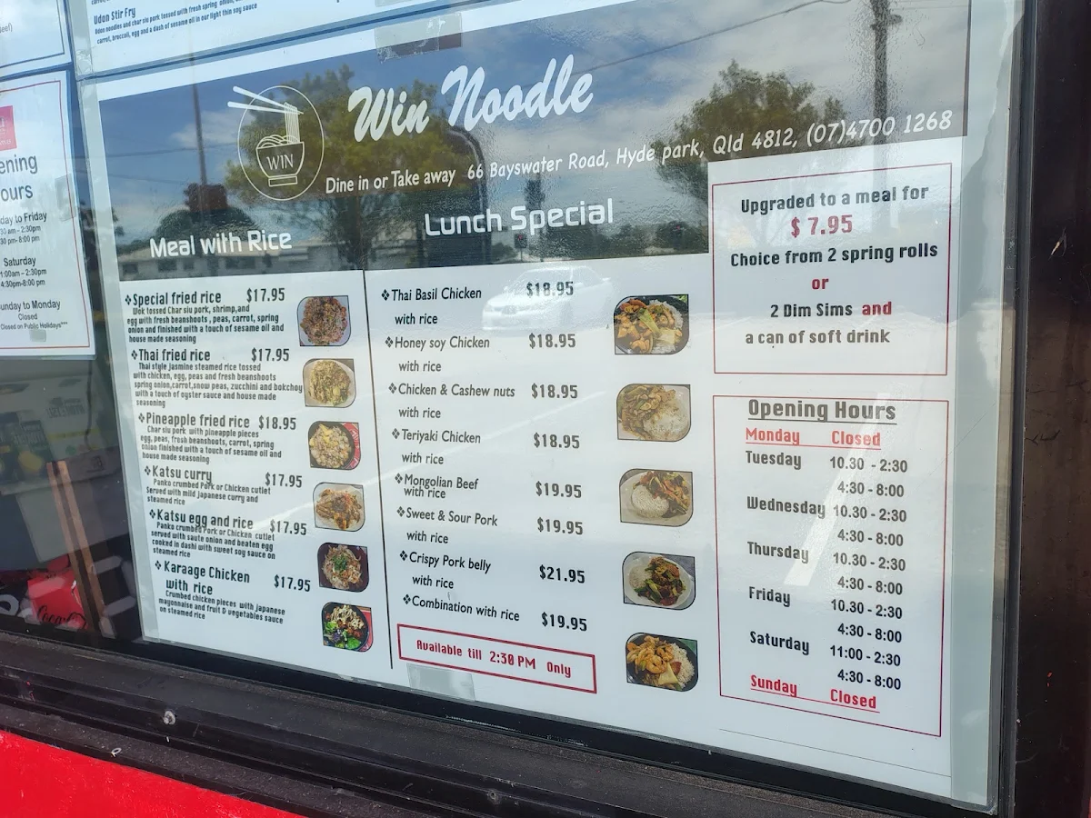 Menu, WIN Noodles