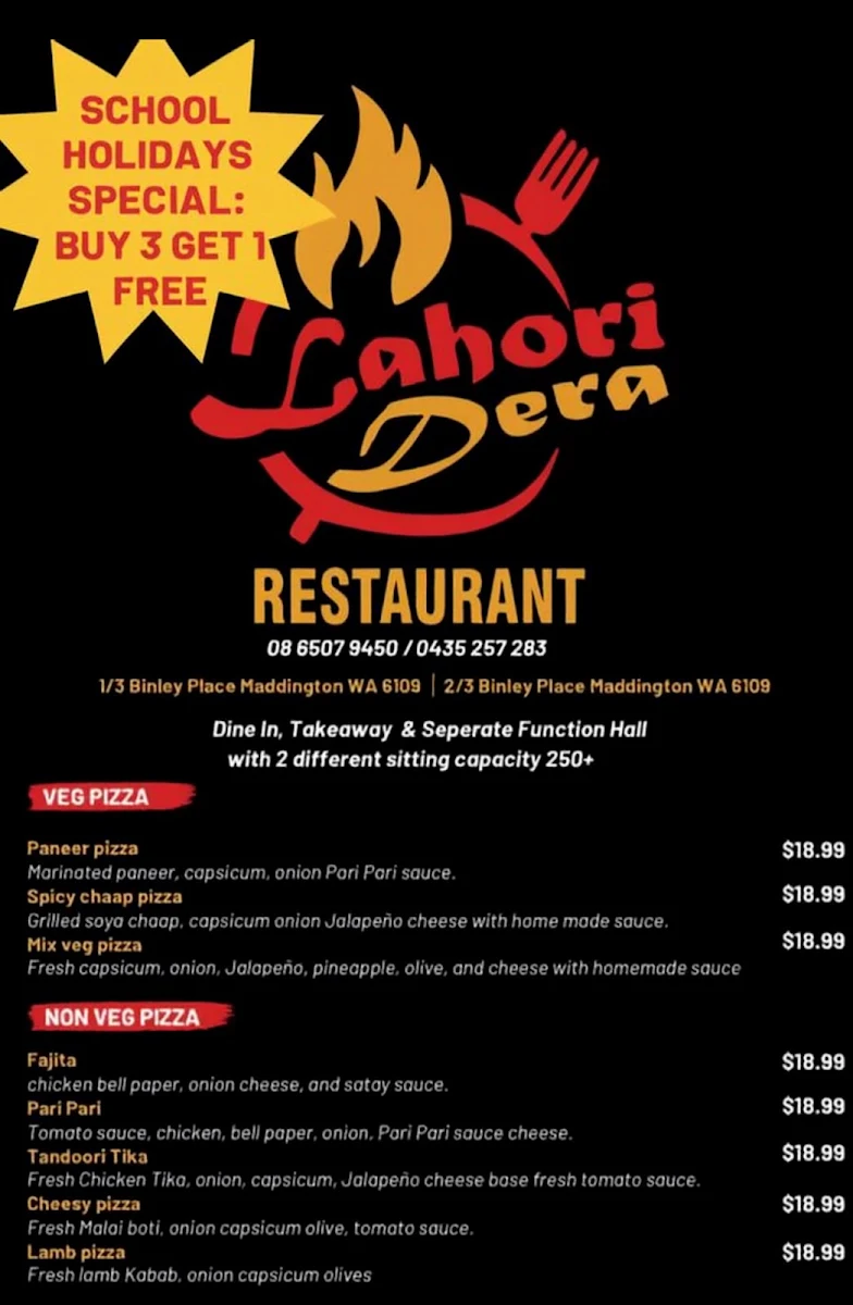 Menu, Lahori Dera - Maddington