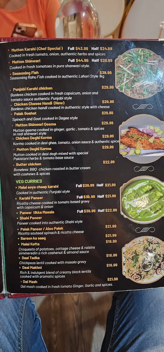 Menu, Lahori Dera - Maddington