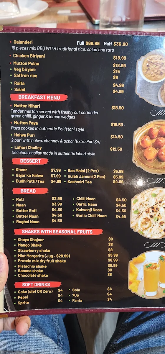 Menu, Lahori Dera - Maddington