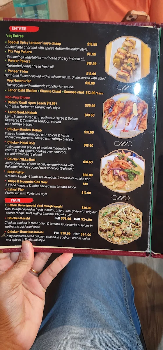 Menu, Lahori Dera - Maddington