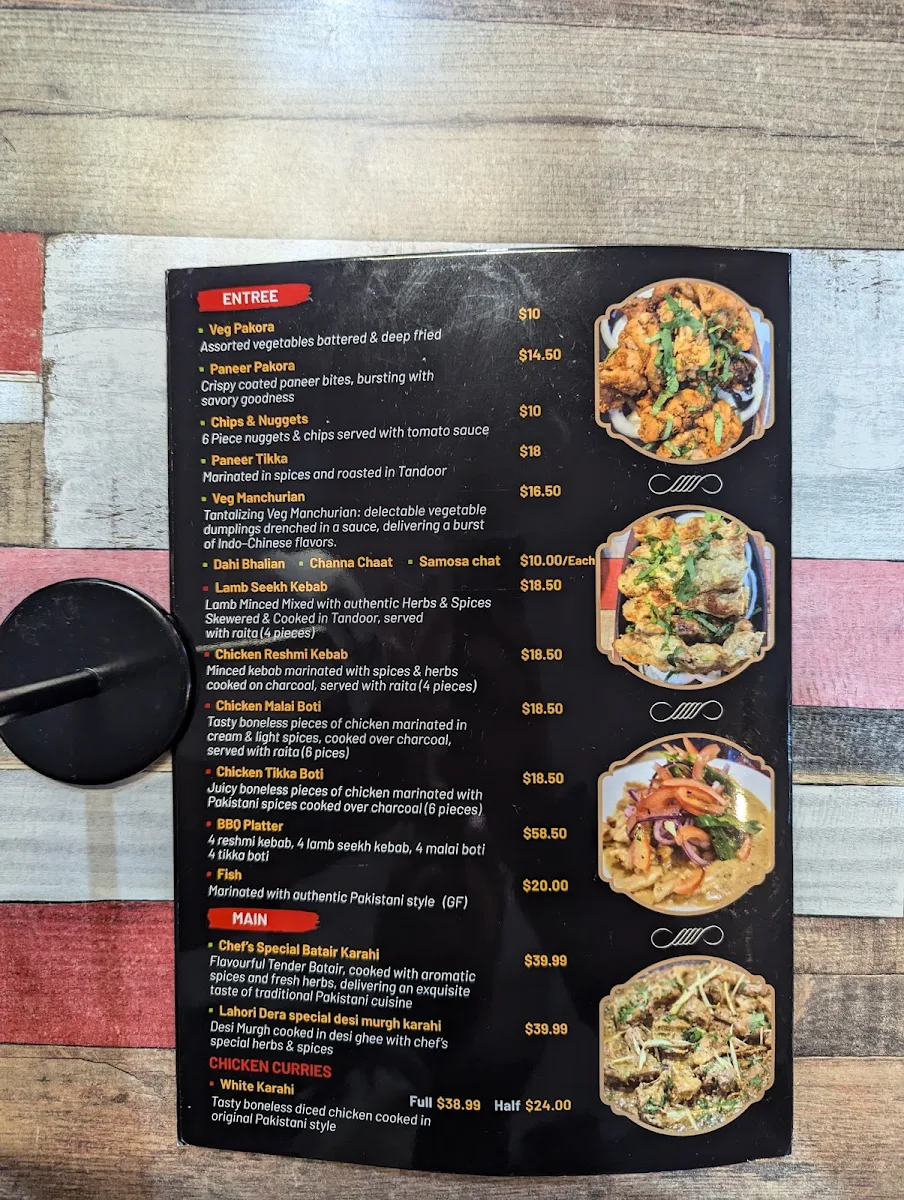Menu, Lahori Dera - Maddington