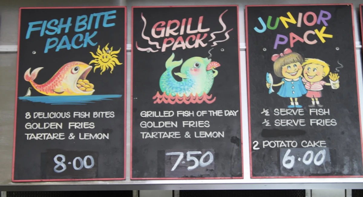 Menu, Top of The Bay Fish & Chips Williamstown Takeaway