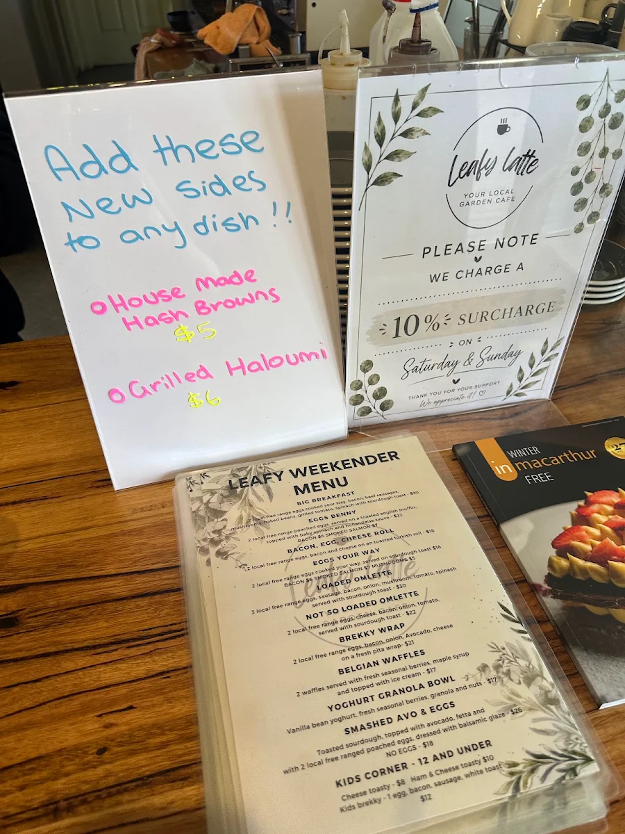 Menu, Leafy Latte
