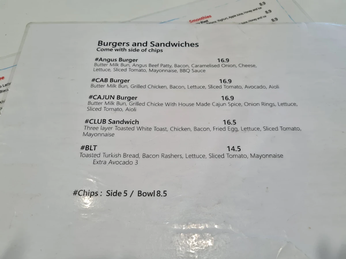 Menu, Hashtag Cafe Coomera